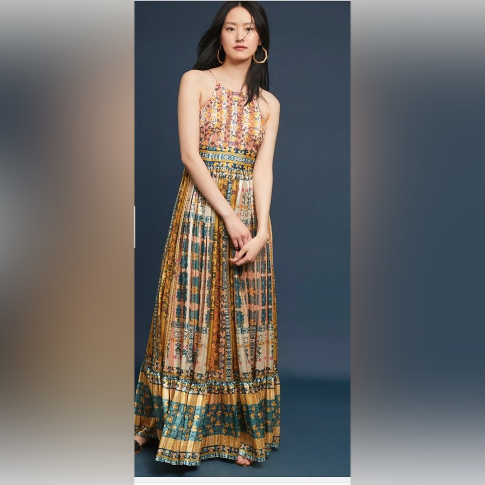 Anthropologie Larache Bhanuni by Jyoti Beaded Maxi Dress HTF